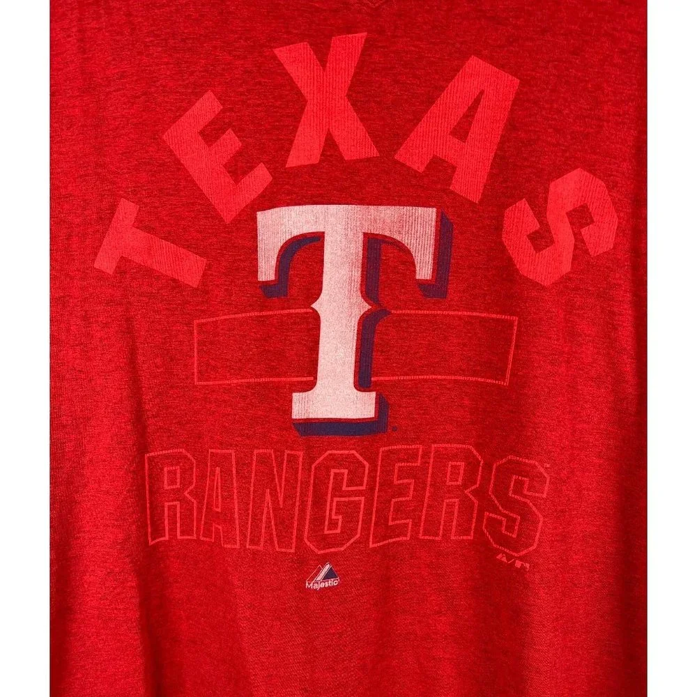 MLB Texas Rangers Men's  V Neck Tee Shirt - Picture 2 of 4